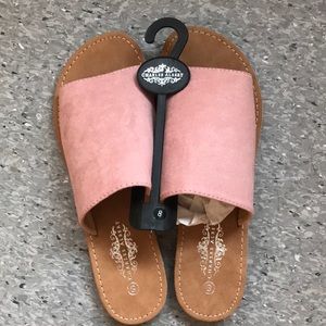Faux Suede Slides